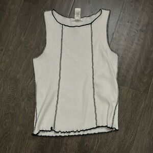 Tank Top with inside out seems and black outline and not see-through